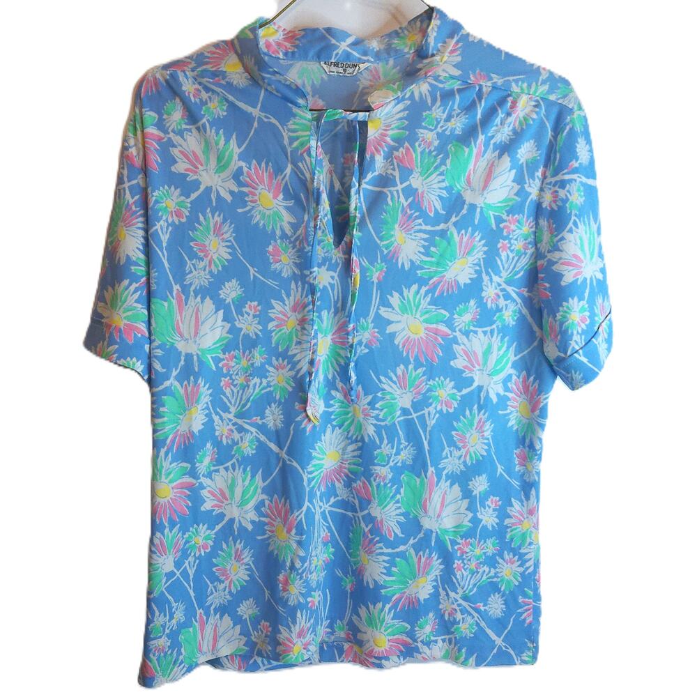 Vintage Alfred Dunner Pastel Floral Cottage Grandma Short Sleeve Top Blouse 18